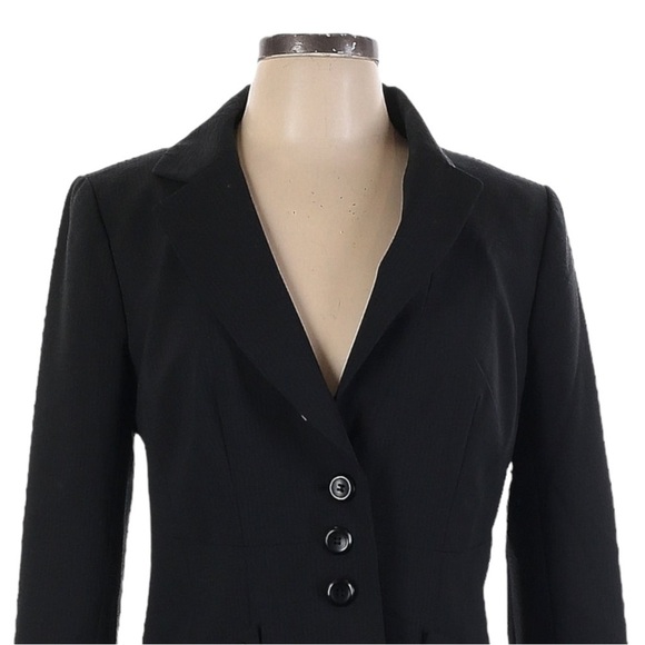 Classiques Entier Virgin Wool Blend Classic Black 3 Button Blazer Size 4 - Picture 3 of 9